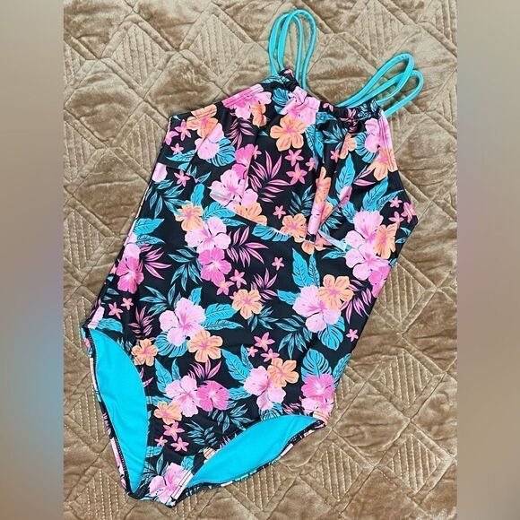 Other - EUC Girl’s one piece swimsuit.  Beautiful Hawaiian print and bright colors.